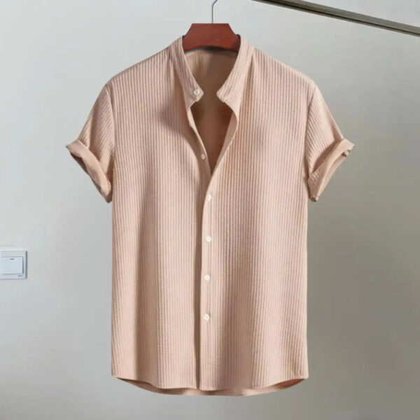 Men's Premium Denim Short Sleeve Button Down Shirt - Image 6
