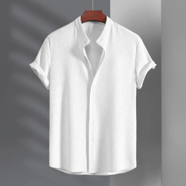 Men's Premium Denim Short Sleeve Button Down Shirt - Image 5